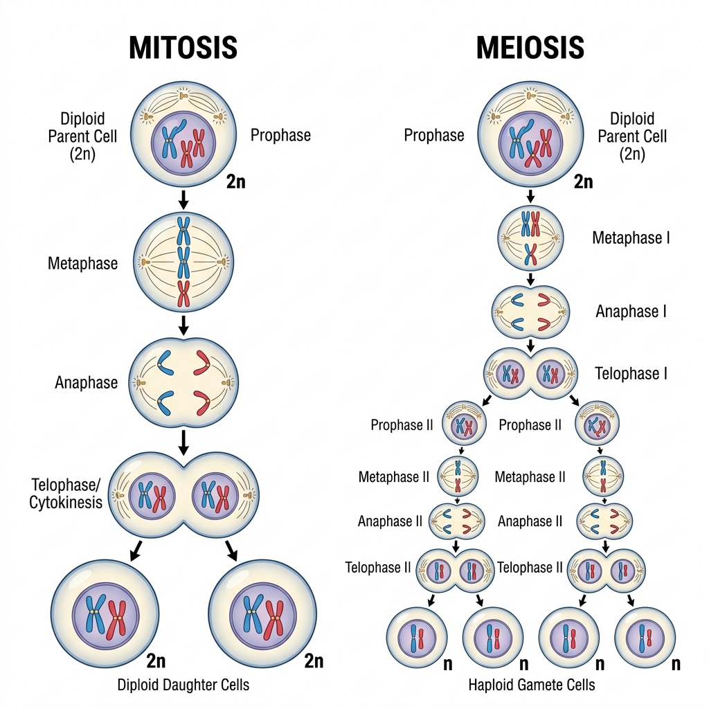 Mitosis vs Meiosis Comparison
